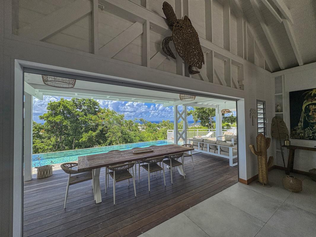 14.Location villa piscine Saint François Guadeloupe_Terrasse vue mer